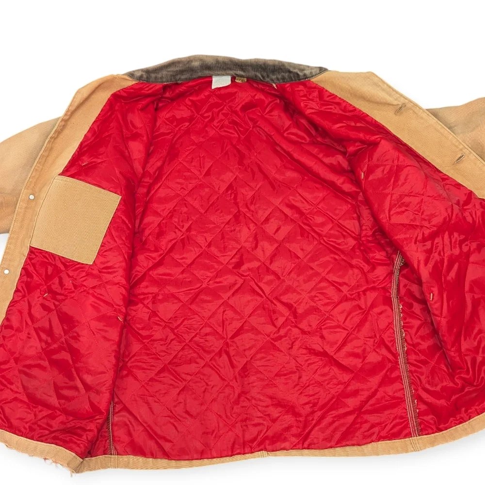 Carhartt Vintage Barn Coat Distressed Quilted Lined Corduroy Collar XXL Detroit